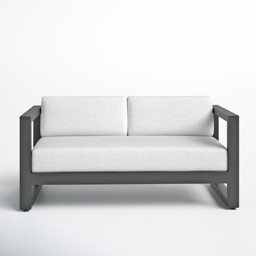 65'' Metal Outdoor Loveseat with Sunbrella Cushions Joss & Main